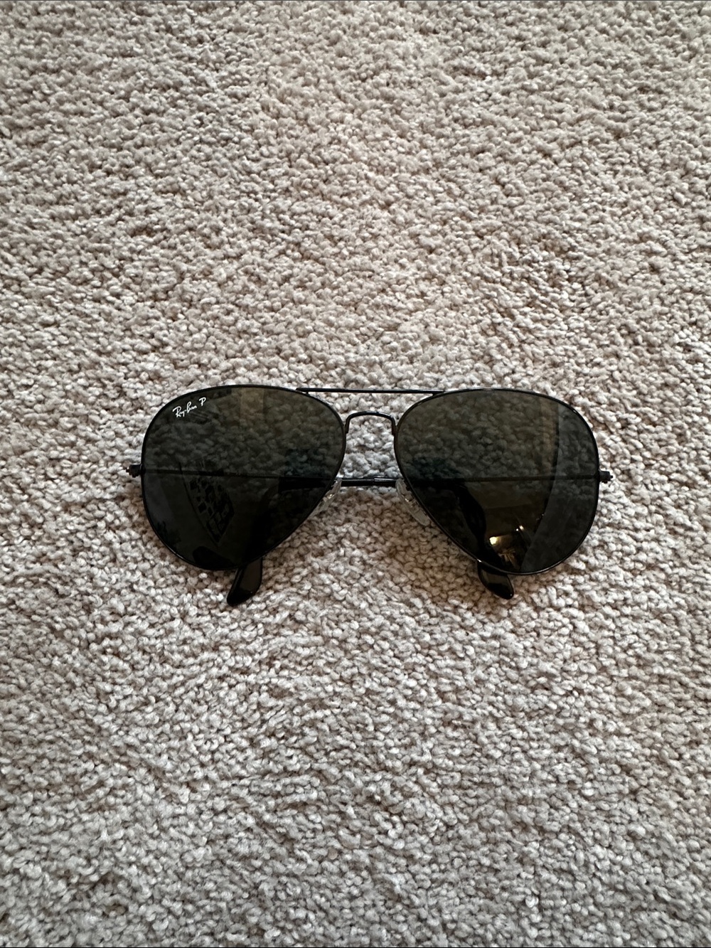 Ray-Ban Black Aviator Sunglasses with Dark Lenses